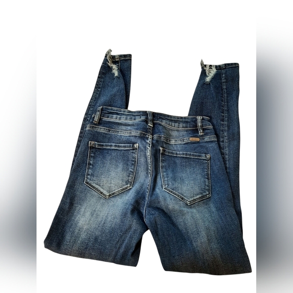 KanCan Blue Skinny Distressed Jeans Button Up 27 - Picture 13 of 14